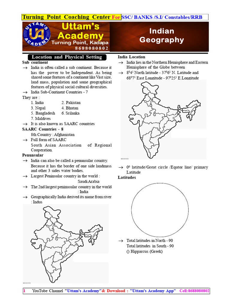 Indian Geography Overview and Borders | PDF | Himalayas | Earth Sciences