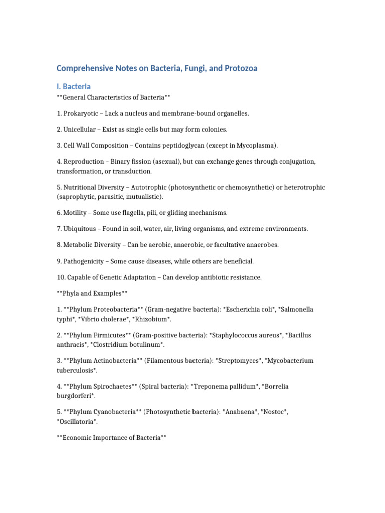 Overview of Fungi and Protozoa | PDF | Fungus | Bacteria