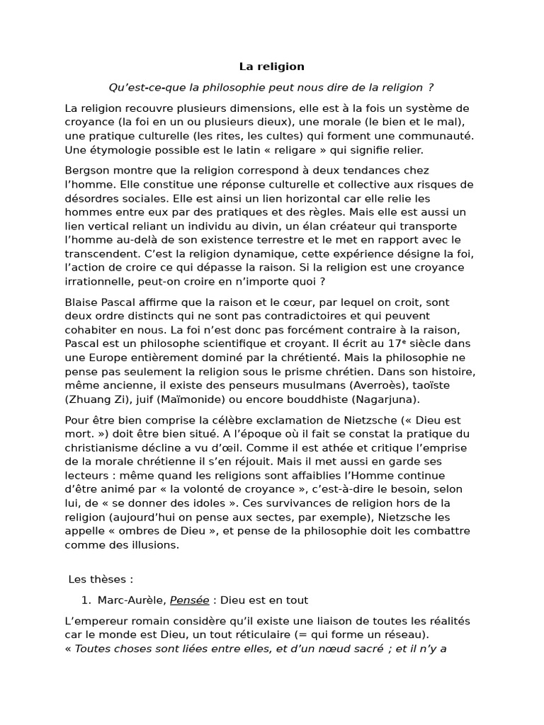 Philosophie et dimensions de la religion | PDF | Dieu | Vérité
