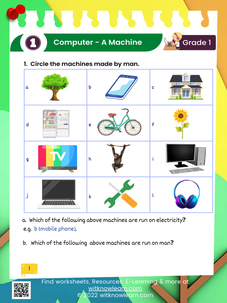 Computer A Machine Class 1 Worksheets With Answers 0 2022 27-12-024649 ...