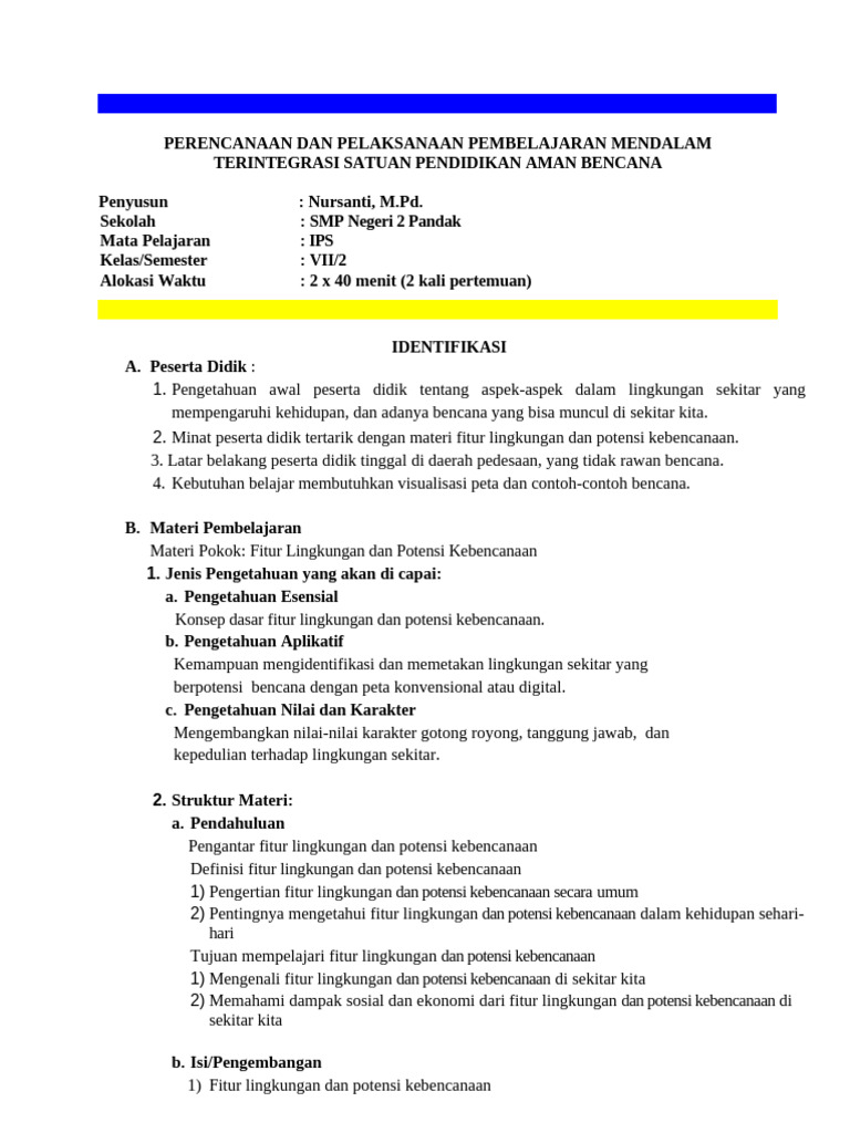 RPP Pembelajaran Mendalam IPS Kelas 7 | PDF