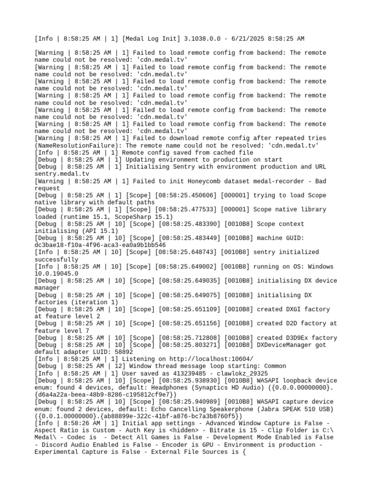 Medal App Initialization Log | PDF | Graphics Processing Unit ...