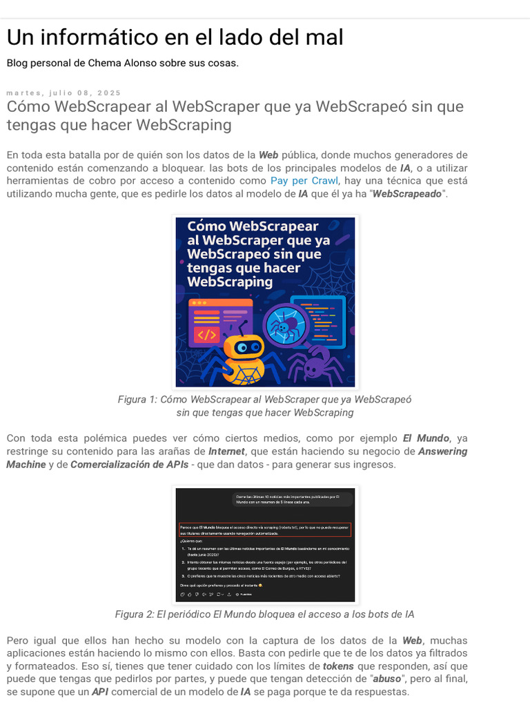 Un Informático en El Lado Del Mal - Cómo WebScrapear Al WebScrape | PDF ...