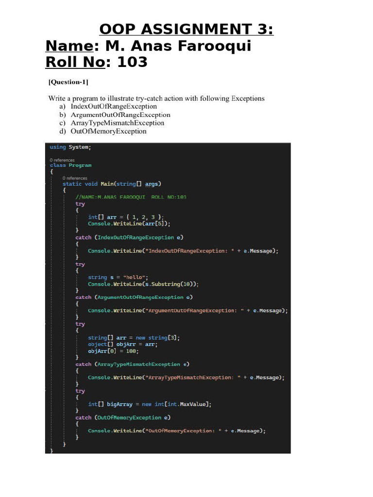 OOP Assignment 3 by M. Anas Farooqui | PDF