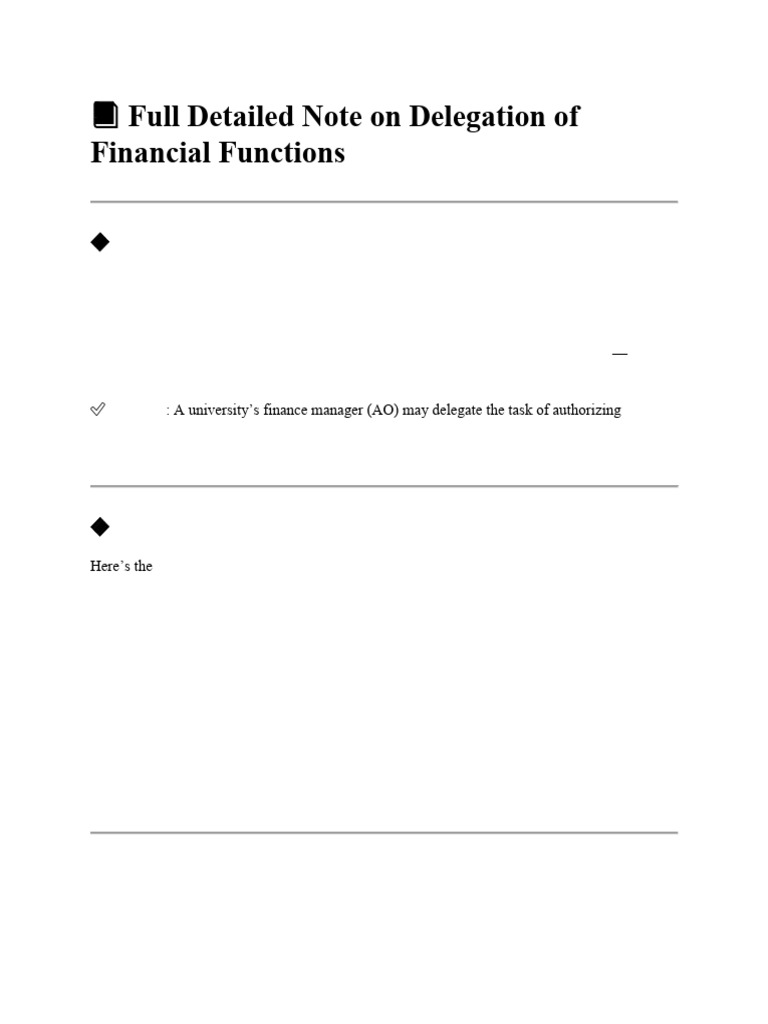 Delegation of Financial Functions Explained | PDF | Cheque | Payments