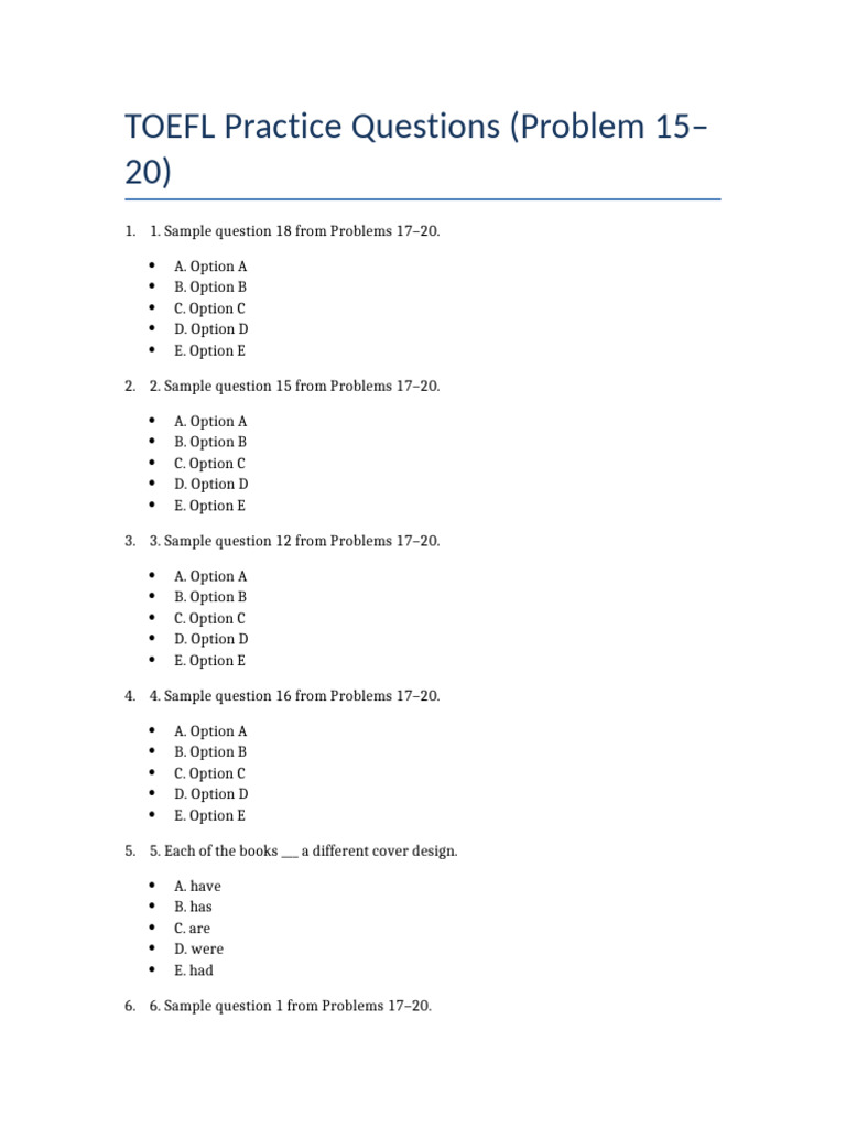 TOEFL Practice Questions 15-20 | PDF | Chess | Chess Theory