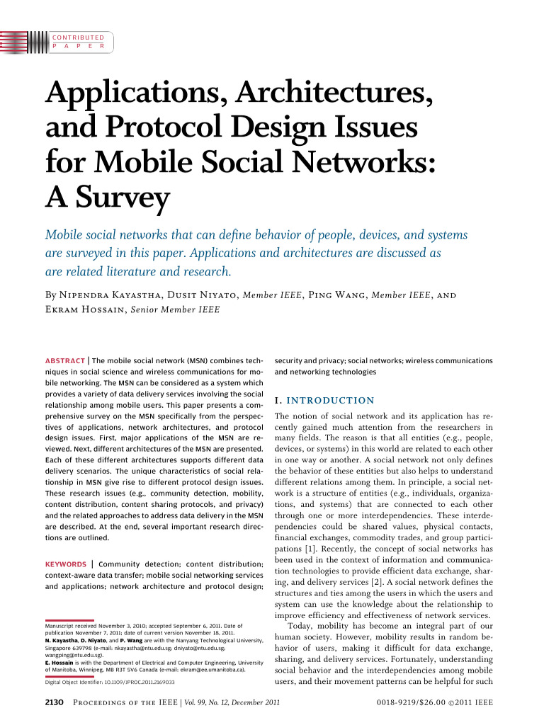 View of 2011-Survey Mobile Social Network | PDF | Computer Network | Wireless ...