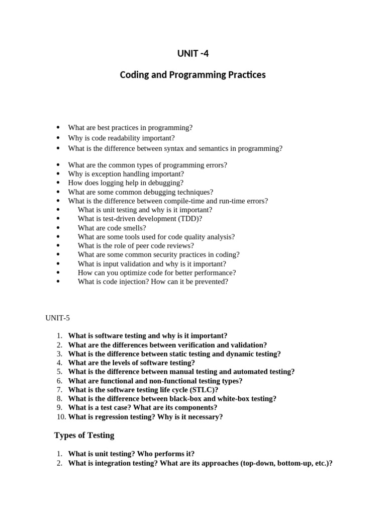 Best Practices in Coding and Testing | PDF | Software Testing | Test ...