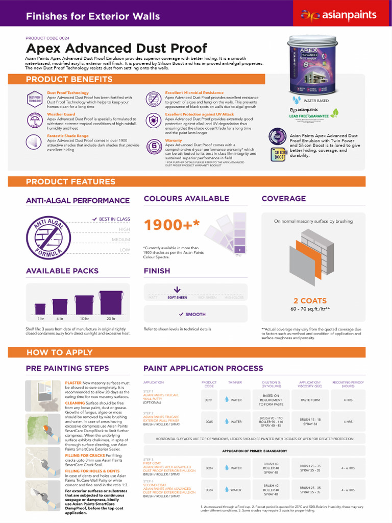 Apex Advanced Dust Proof Updated PIS | PDF