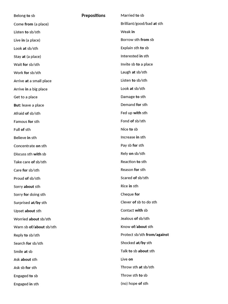Prepositions 1 | PDF