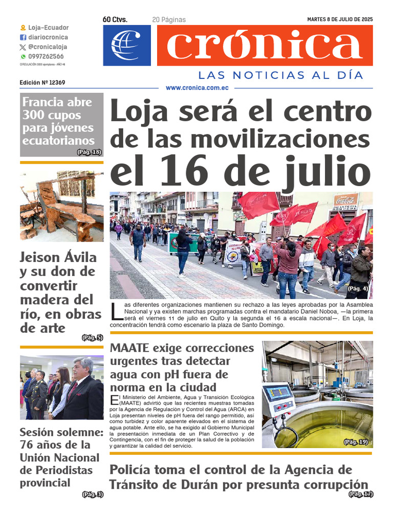 Diario Cronica 08-07-2025 Loja | PDF