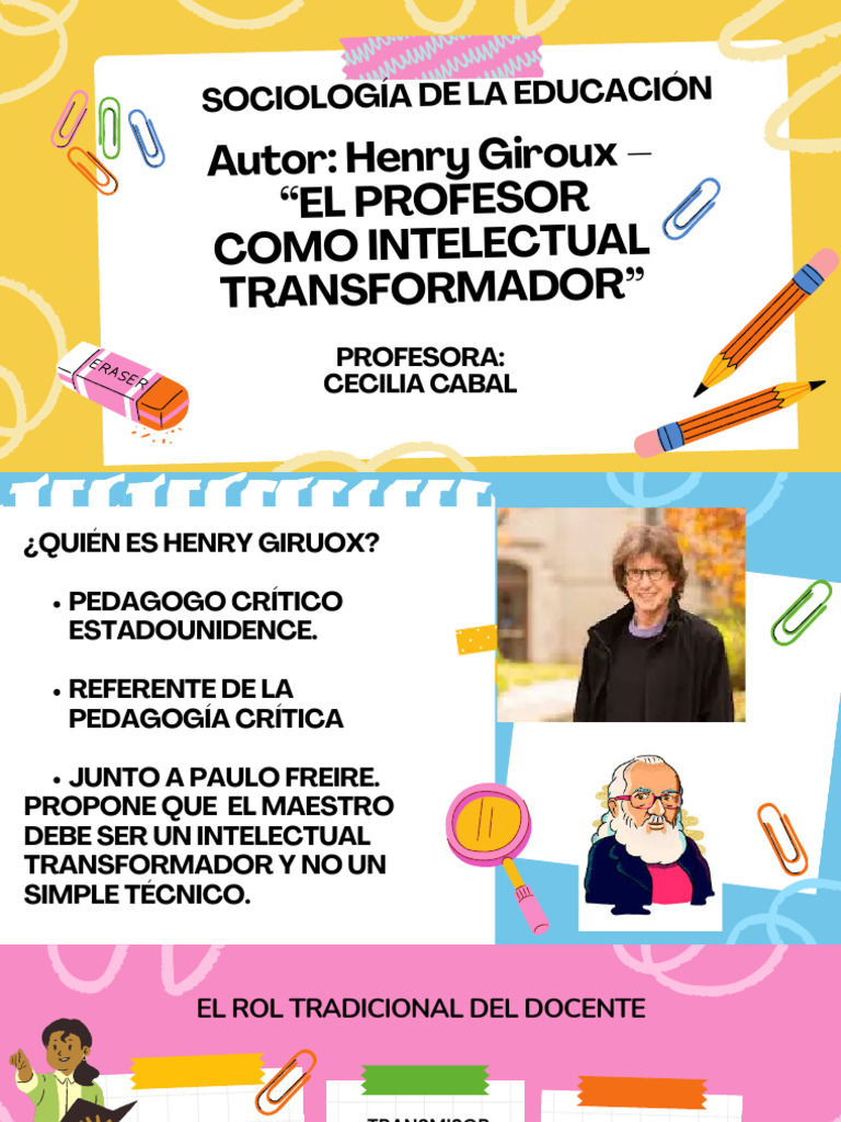 Rol del docente como intelectual transformador | PDF