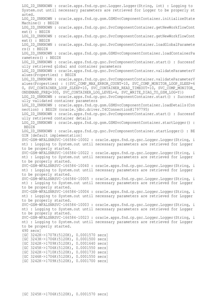 Oracle GSC Logger Initialization Logs | PDF | Software Engineering ...