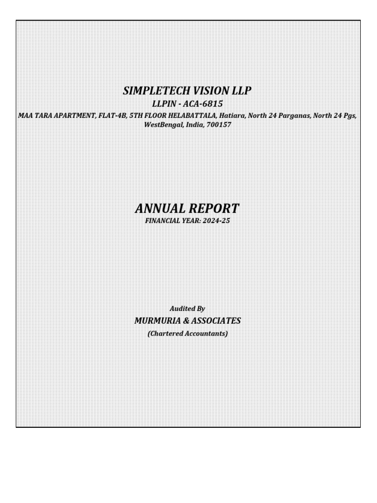 SimpleTech Vision LLP Annual Report 2025 | PDF | Depreciation | Expense
