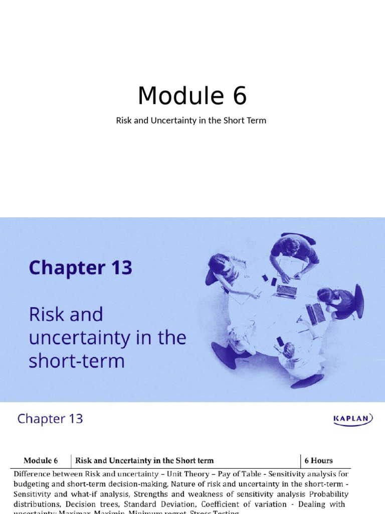 Module 6 - Risk and Uncertainty in The Short Term | PDF