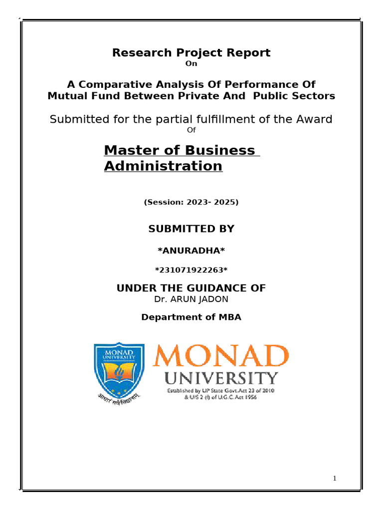 Comparative Analysis of Mutual Funds | PDF | Investment Fund ...