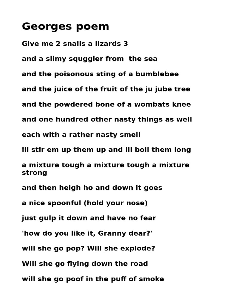 Georges Poem | PDF