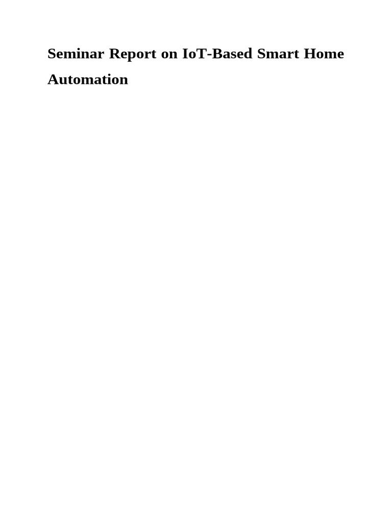 IoT Home Automation Architecture Overview | PDF | Internet Of Things ...