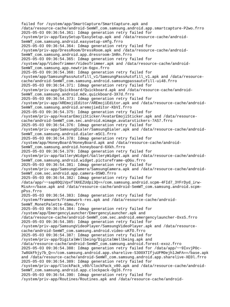 Samsung App Idmap Generation Failures | PDF | Computer File Formats ...