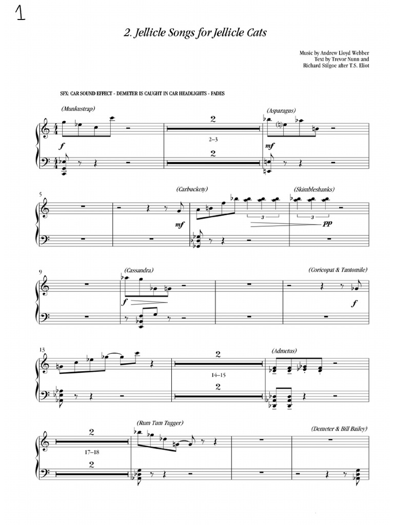 Jellicle Songs For Jellice Cats CUT | PDF