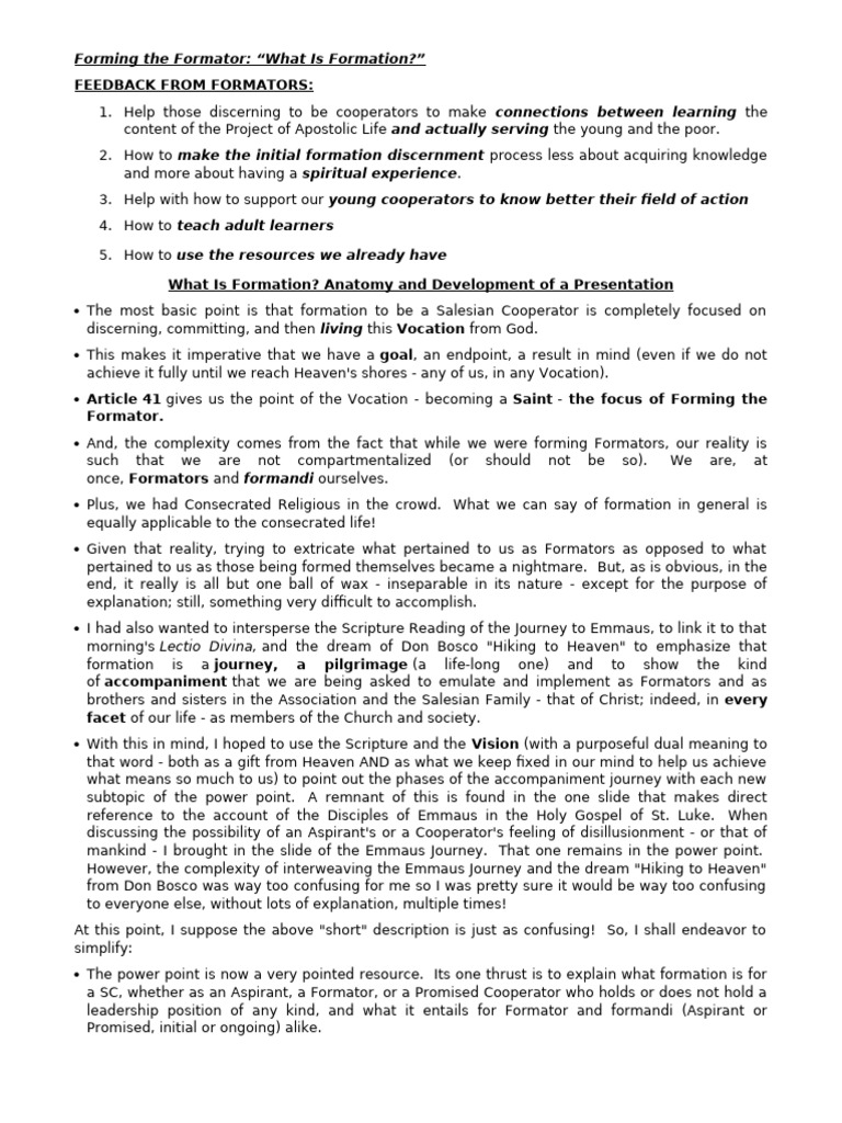 FTF - What Is Formation - ADDITIONS | PDF | Religious Belief And Doctrine