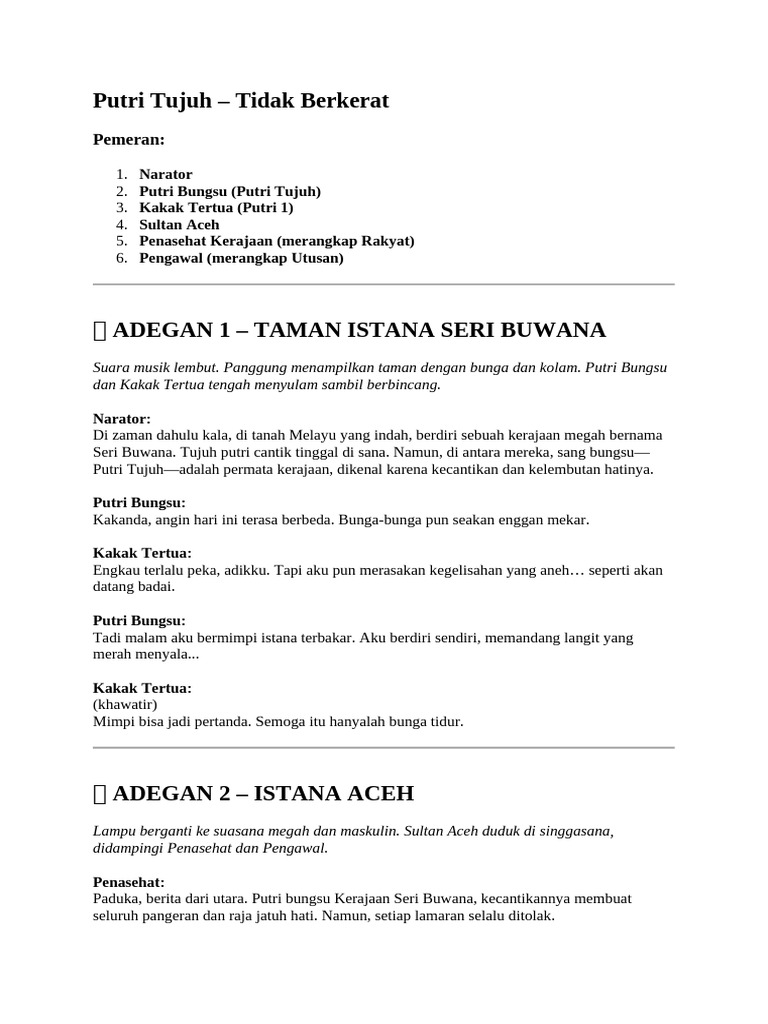 Legenda Putri Tujuh dan Pengorbanan | PDF