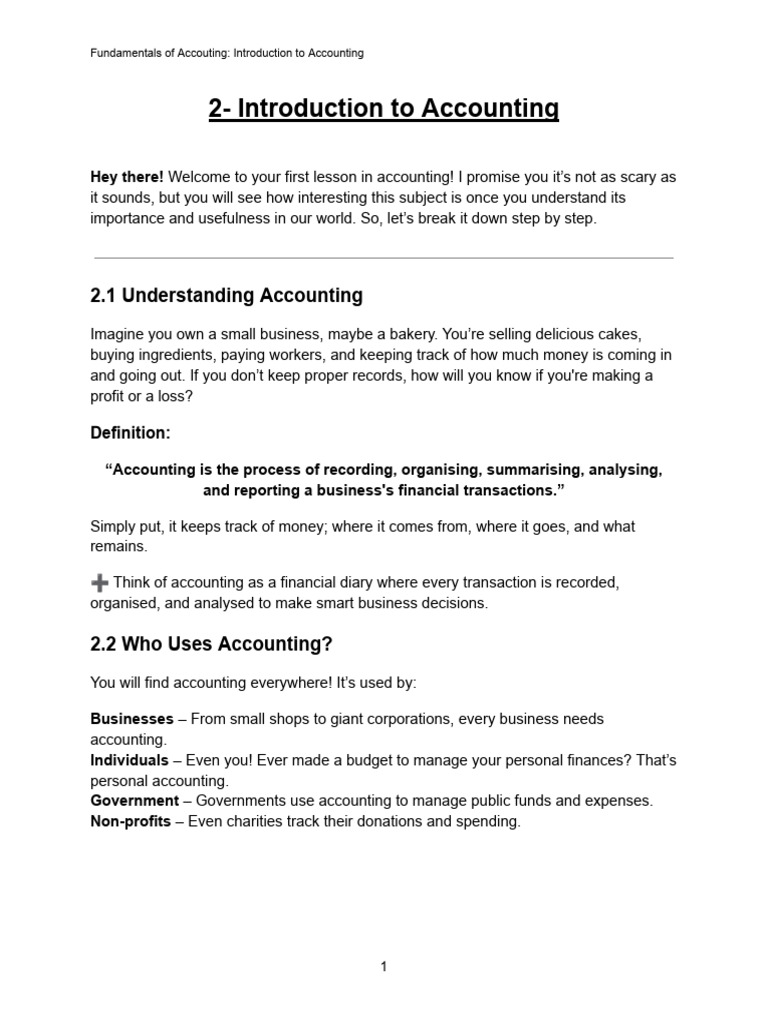 Introduction to Accounting Basics | PDF | Expense | Business