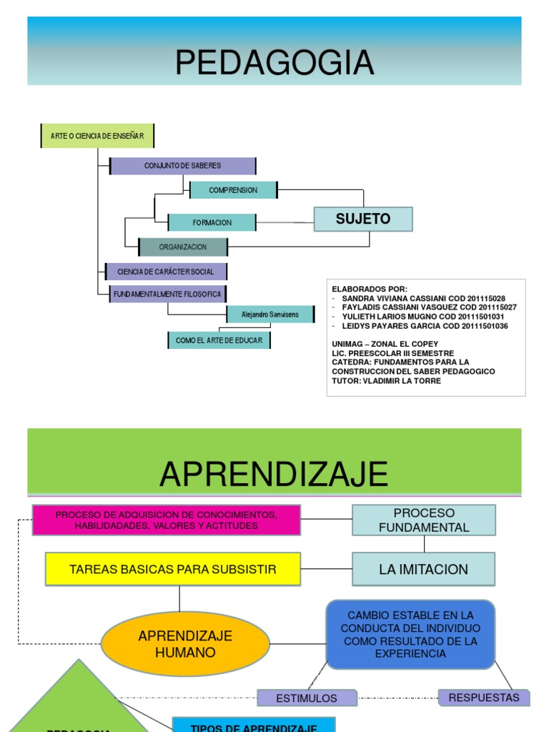 Mapa Conceptual Pedagogia Aprendizaje Formacion Escuela | PDF