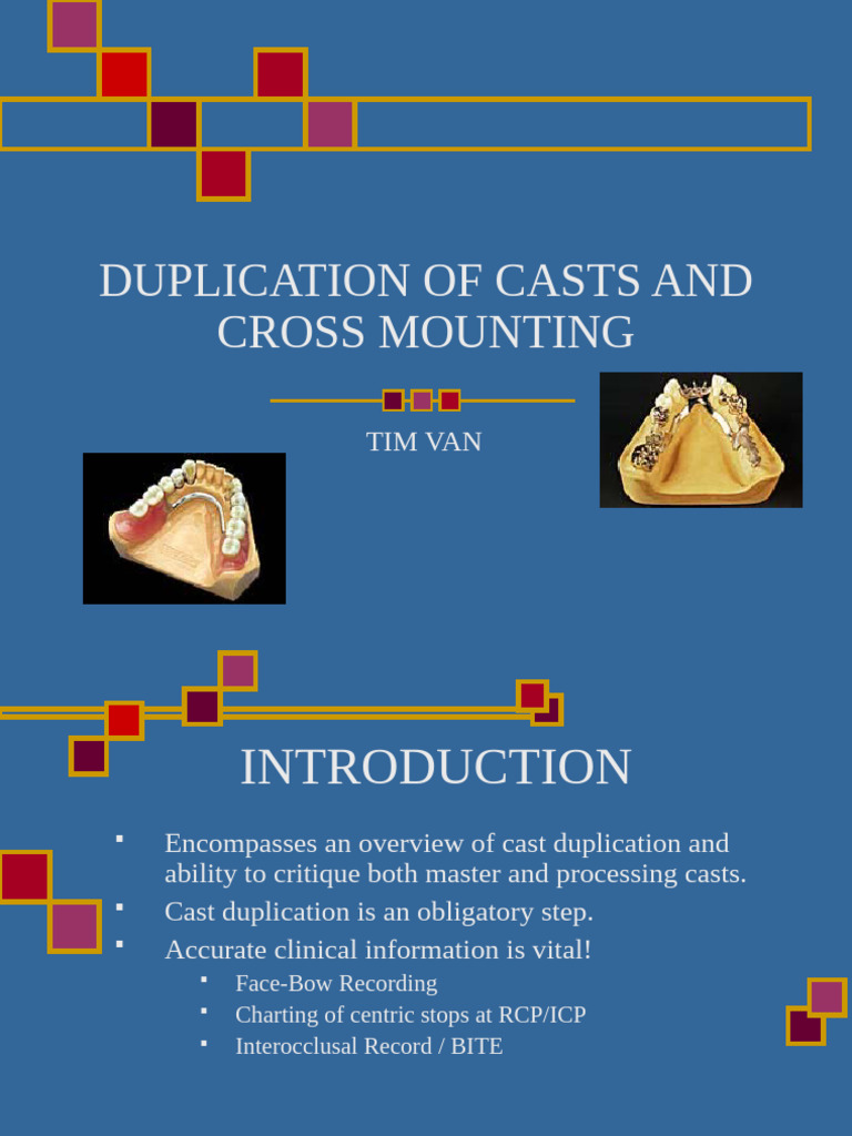 Cast Duplication and Cross Mounting in Dentistry | PDF