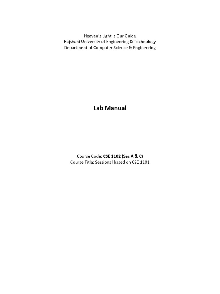 CSE 1102 Lab Manual: Arrays Exercises | PDF