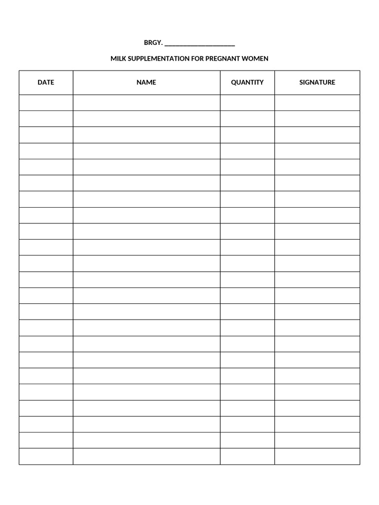 Milk Supplementation Form | PDF