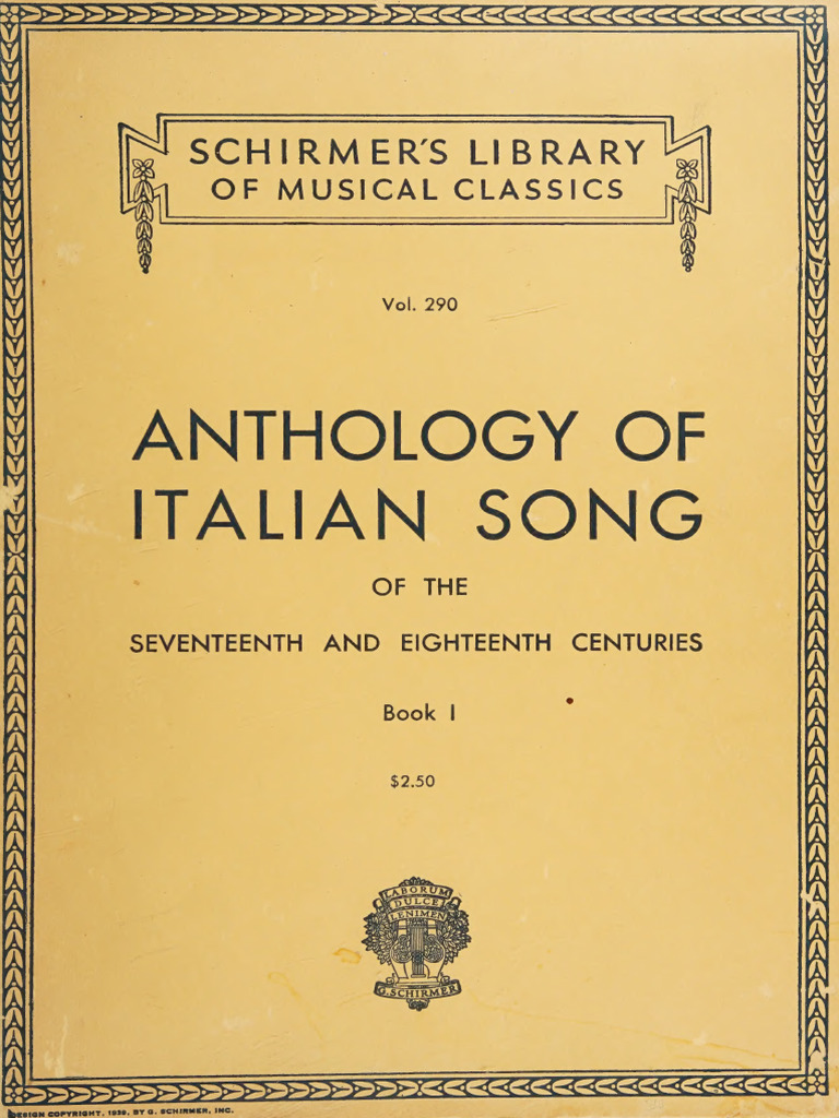 Anthology of Italian Songs Bk1 | PDF | Opera | Classical Music