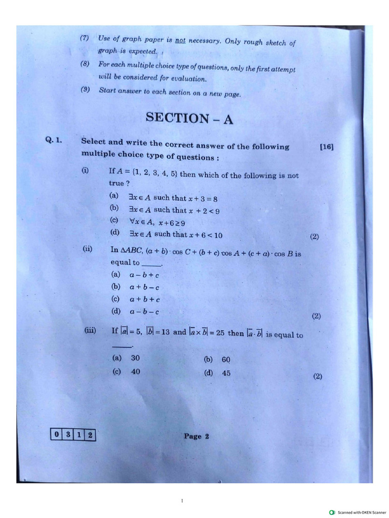 12 Sci Maths Q P 22 Feb 2025 | PDF