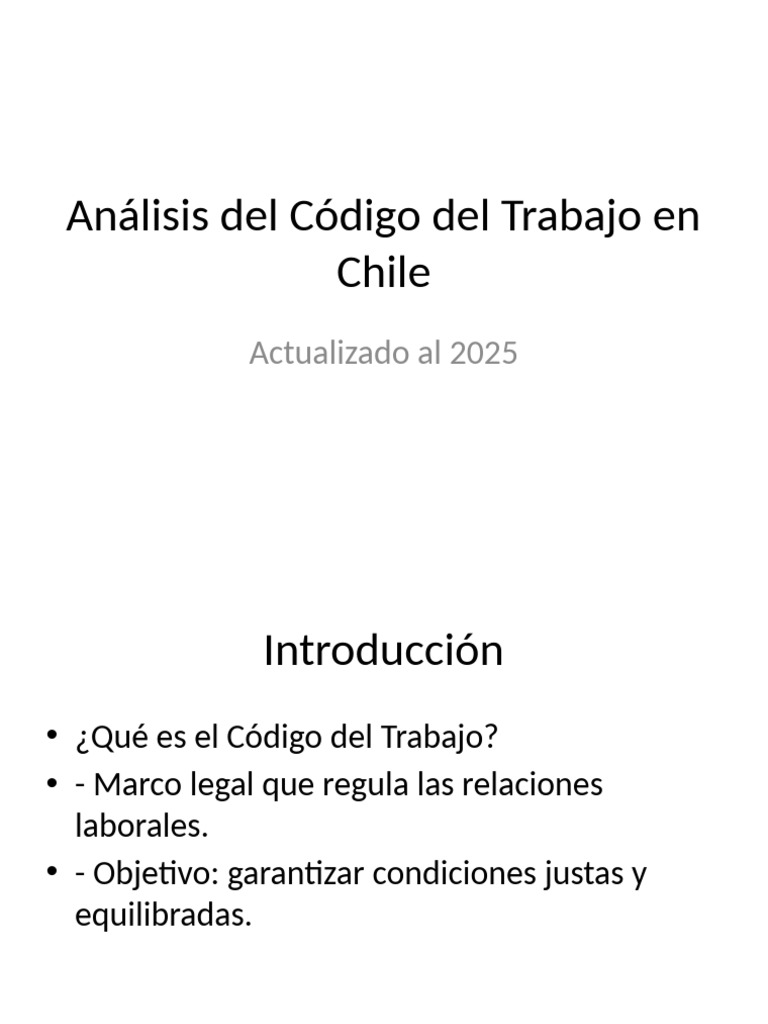 Código del Trabajo Chile 2025 Actualizado | PDF