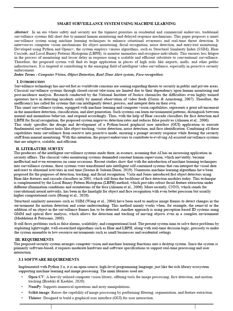 Smart Surveillance with Machine Learning | PDF | Machine Learning ...
