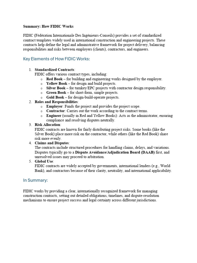 Understanding FIDIC Contracts | PDF
