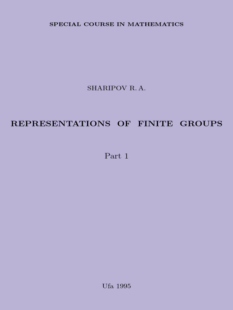 Finite Group Representations Overview | PDF | Representation Theory ...
