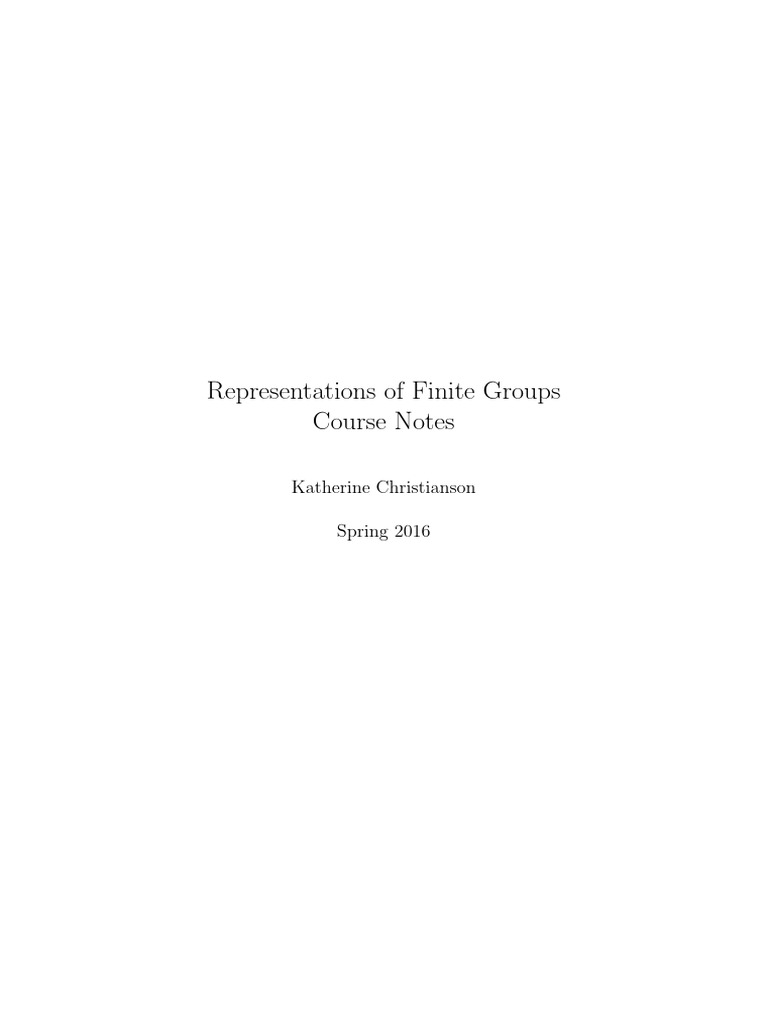 Finite Group Representation Theory Notes | PDF | Module (Mathematics ...