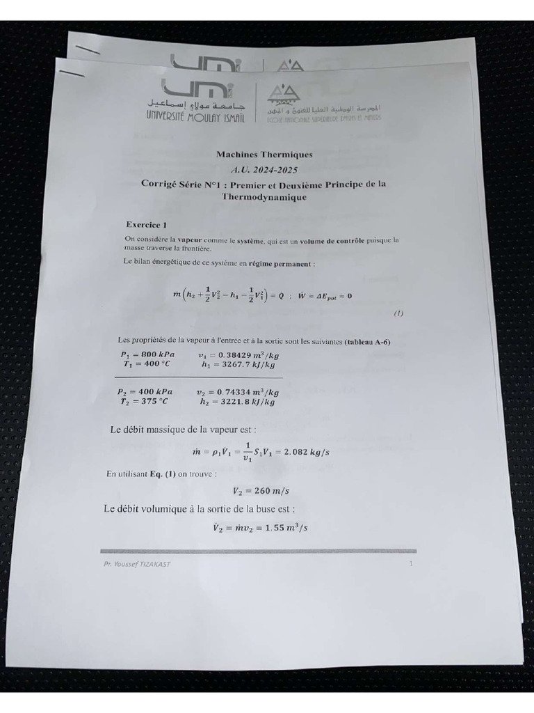 Correction TD 1 Machine | PDF