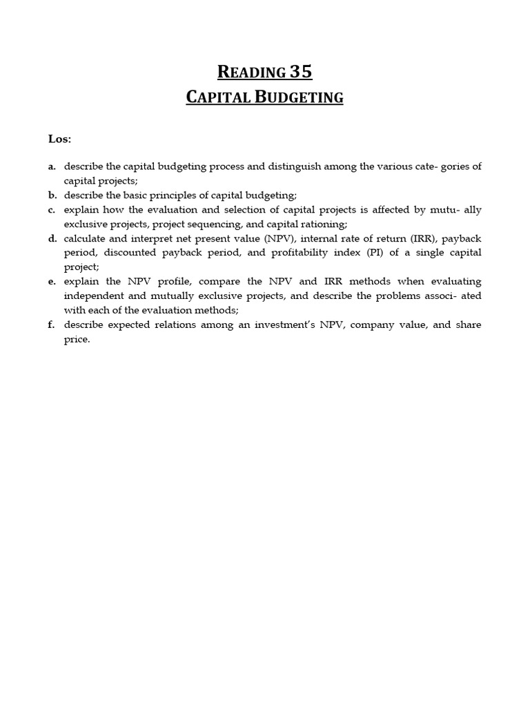 Capital Budgeting Process Explained | PDF | Net Present Value ...