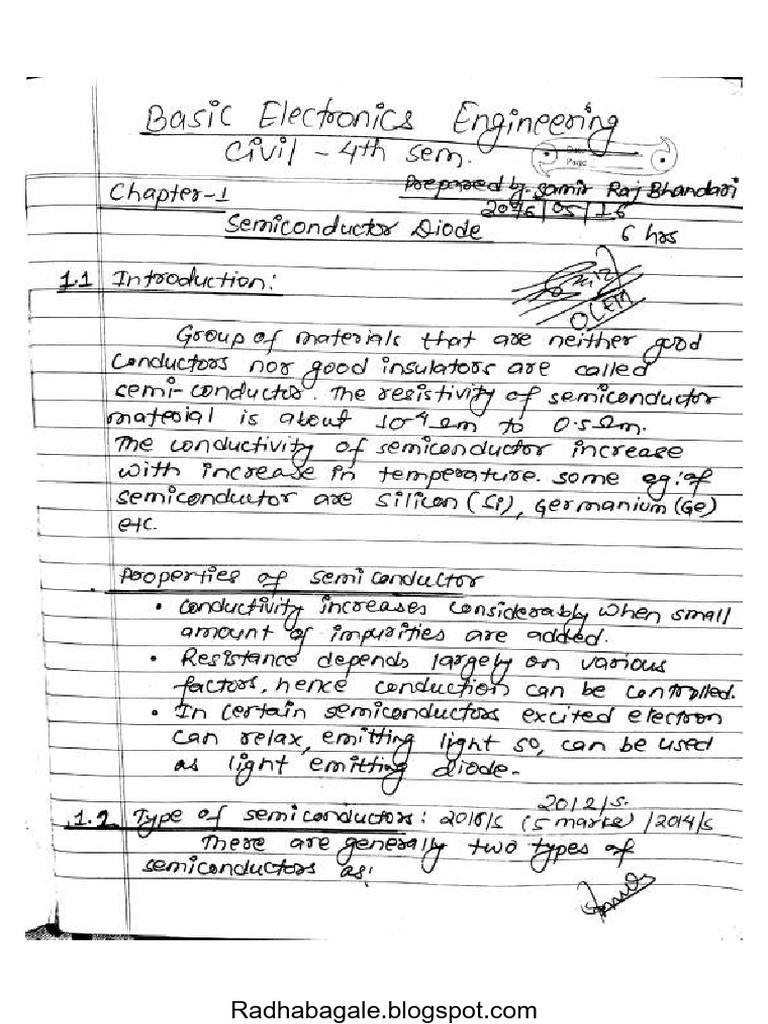 Complete Note of Basic Electronics Engineering by Civilteach | PDF