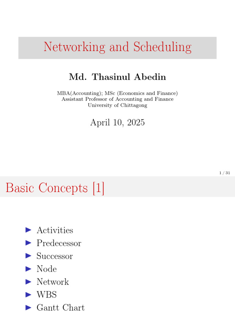 Project Networking and Scheduling Guide | PDF | Applied Mathematics ...