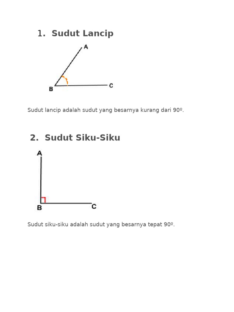 Jenis-Jenis Sudut dalam Matematika | PDF