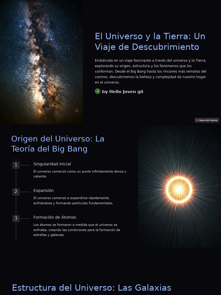 El Universo y La Tierra Un Viaje de Descubrimiento | PDF | Universo ...