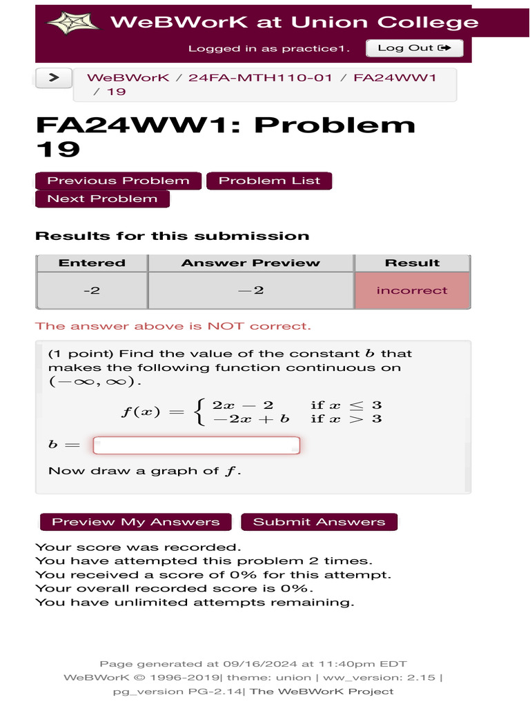 Webwork 24fa-Mth110-01 Fa24ww1 19 | PDF
