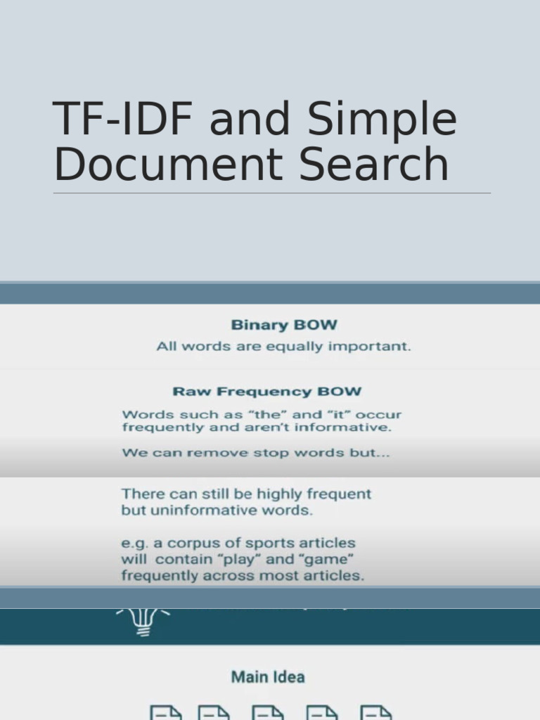 Lecture - 4 - TF-IDF and Simple Document Search | PDF