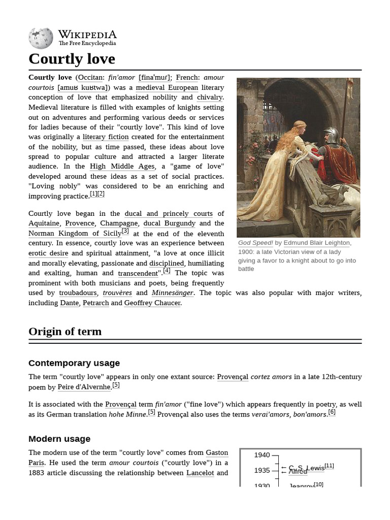 Understanding Courtly Love Concepts | PDF