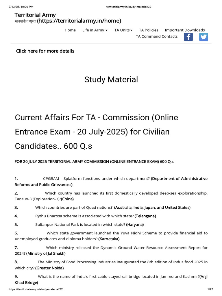 Territorialarmy - in Study-Material 32 | PDF