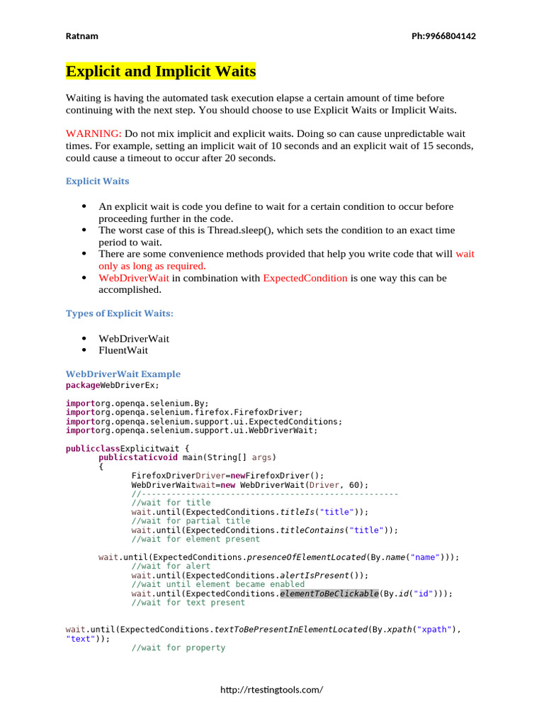 7.explicit and Implicit Waits | PDF | Computer Programming | Software ...