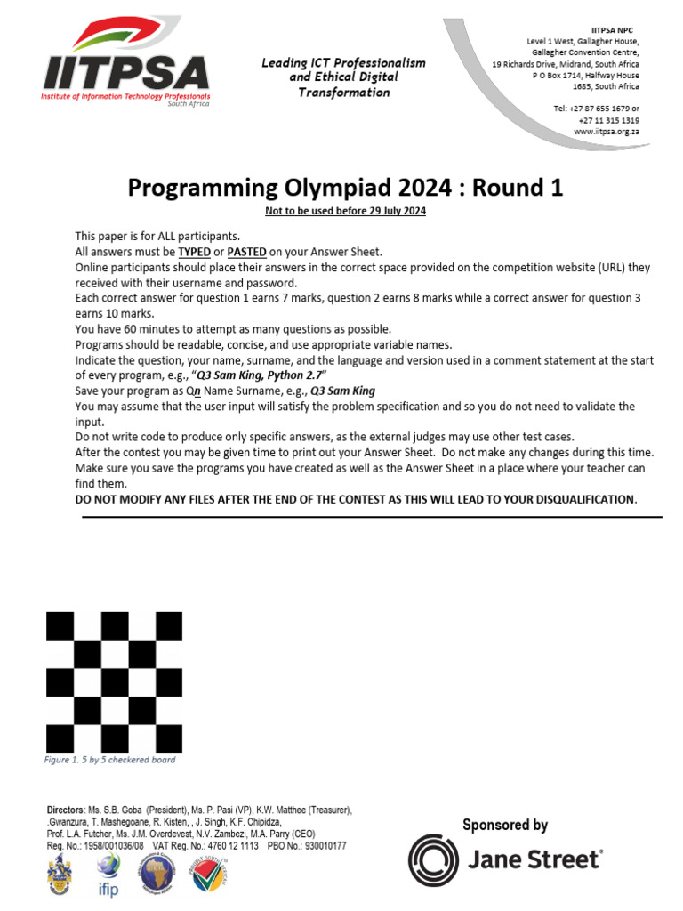 Programming Olympiad 2024 Guidelines | PDF | Computer Programming ...